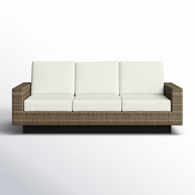 Arlette Wicker Outdoor Sofa with Sunbrella Cushions