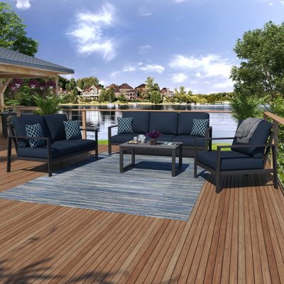 Townsend 4 Piece Sunbrella Sofa Seating Group with Cushions