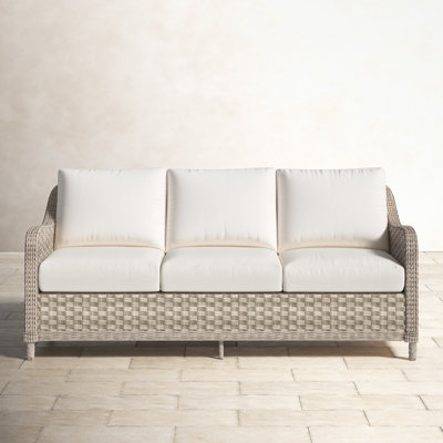 Sky 74.5'' Wide Outdoor Wicker Patio Sofa