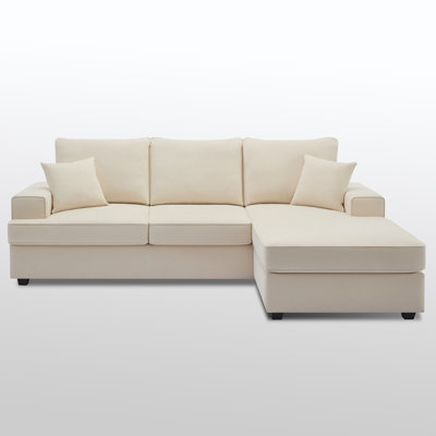 100'' Upholstered L shape Sofa with Convertiable Chaise