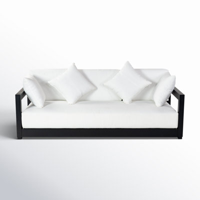 Melrose 76.55" Wide Outdoor Patio Sofa with Cushions