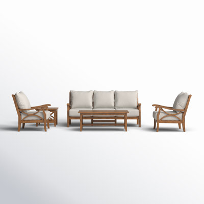 Brunswick 5 Piece Teak Sofa Seating Group with Cushions