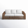 Alyshia 80.5" Wide Outdoor Wicker Patio Sofa with Sunbrella Cushions
