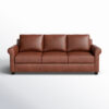 Cataldo 86" Leather Match Rolled Arm Sofa