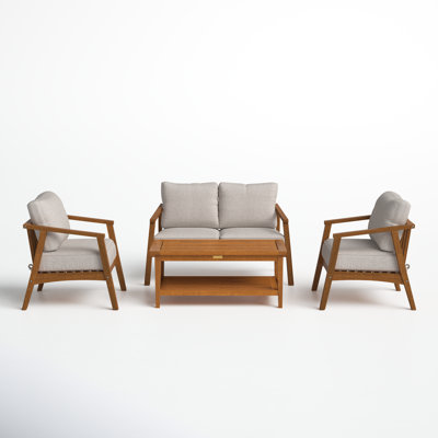 Akiva 4 Piece Sofa Seating Group with Cushions