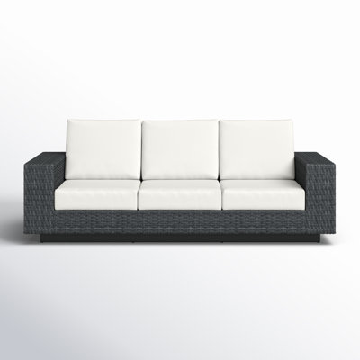 Aceline Wicker Outdoor Sofa with Sunbrella Cushions