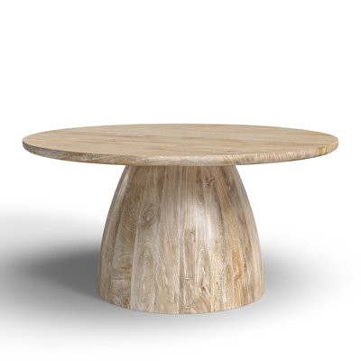 Chaz Solid Wood Pedestal Coffee Table