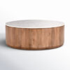Cornelius Wood and Marble Round Coffee Table