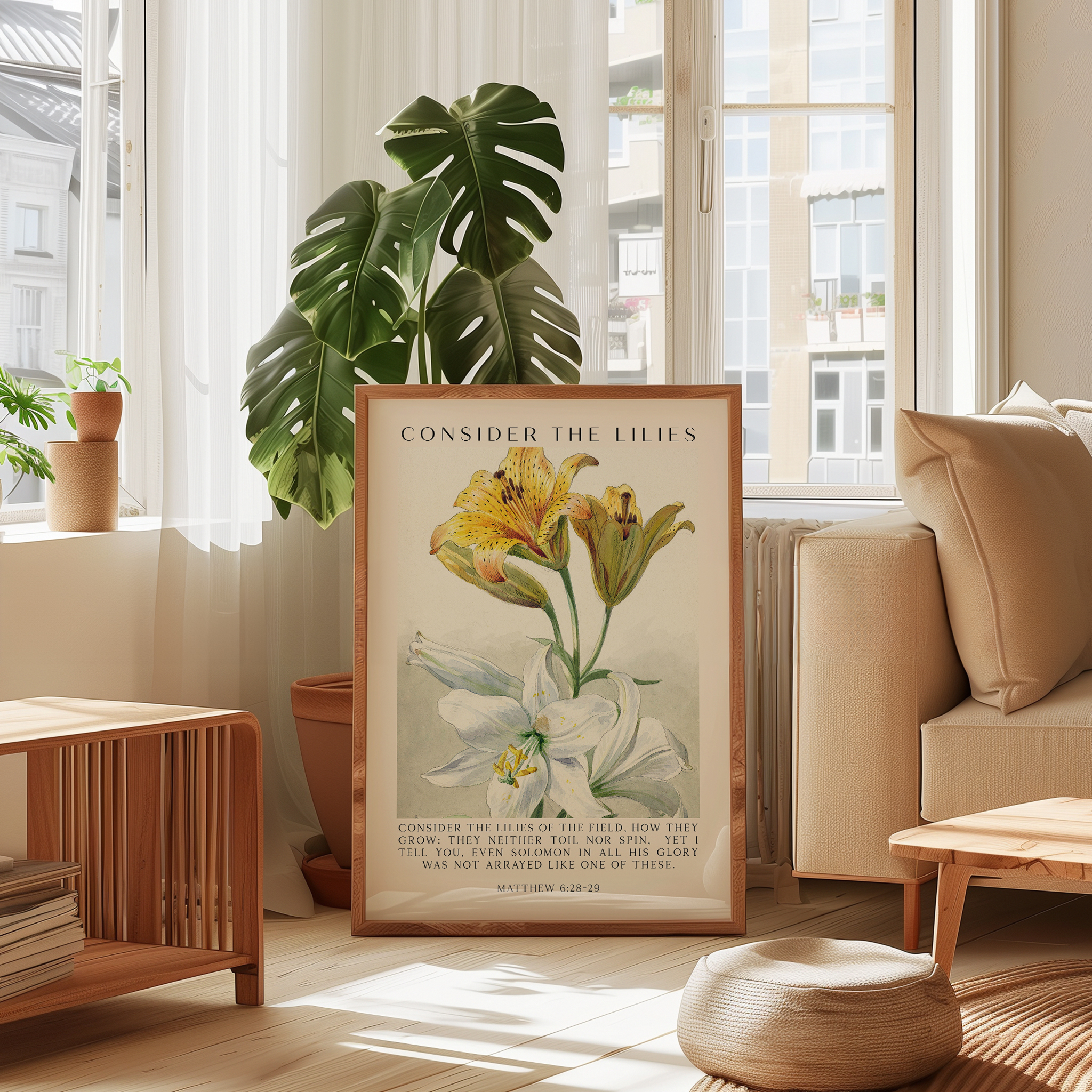 Consider the Lilies – Scripture Wall Art – Matthew 6 28–29 Verse - Image 9