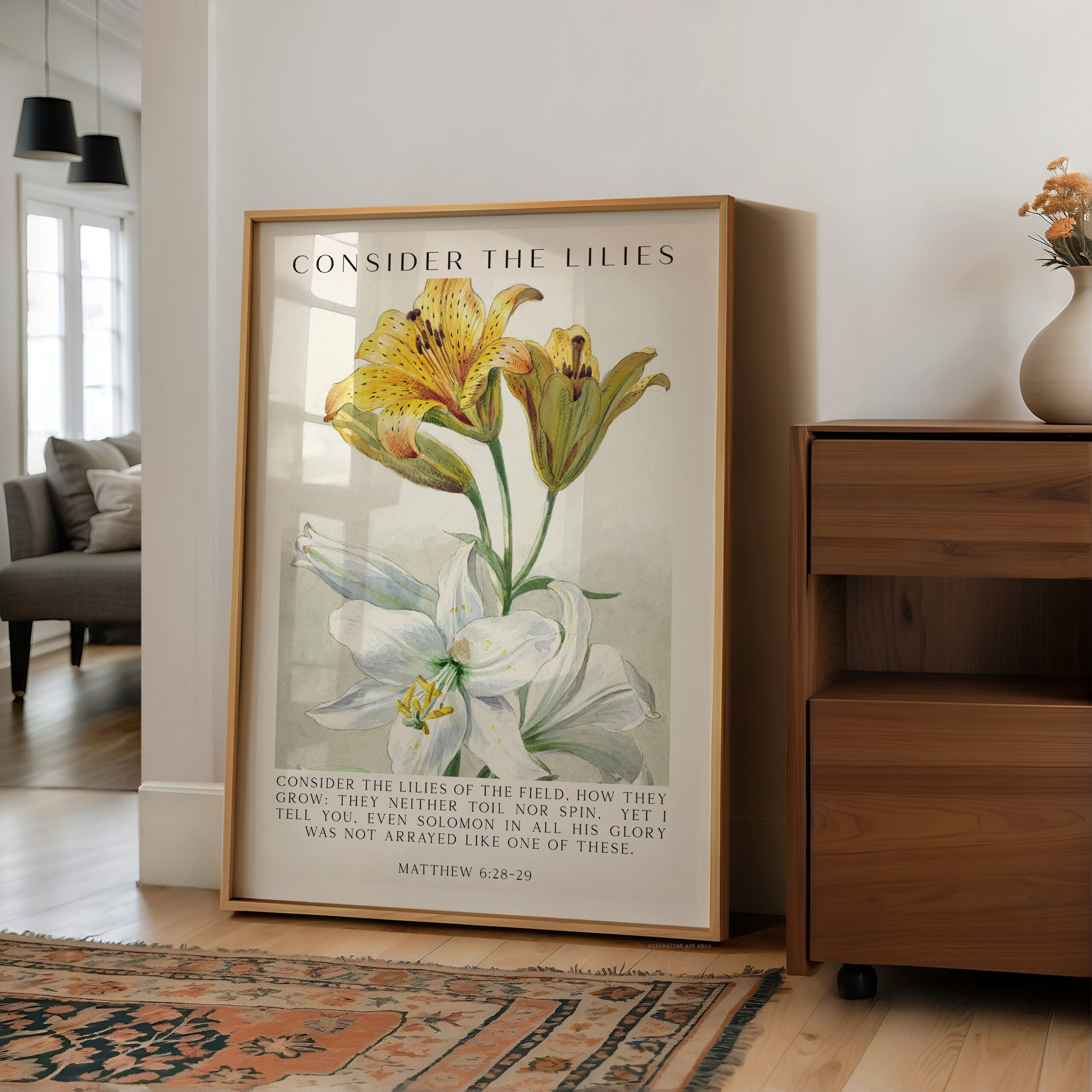 Consider the Lilies – Scripture Wall Art – Matthew 6 28–29 Verse - Image 7
