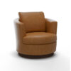 Leather Swivel Barrel Accent Chair