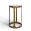 Chowdury 24.75" Tall Metal Accent Table with Glass Top