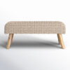 Inessa 48-inch Long Handwoven Natural Wool and Eucalyptus Wood Bench